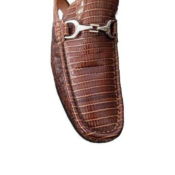 Donald Pliner Darrin2 Slip-on Cognac Croc Embossed Leather Italian Men's Size 9 - Picture 4 of 9